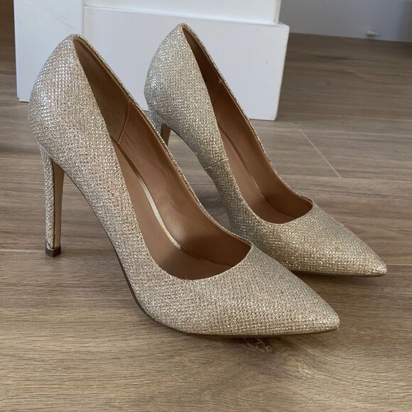 Sparkly Gold Call It Spring Pumps - Picture 3 of 6